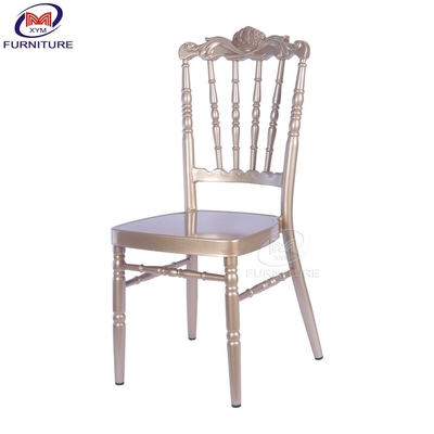 Restoran Vintage Metal Burger Sandalye Banket Napoleon Yemek Alüminyum Taç Bambu Sandalye